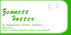 zsanett hotter business card